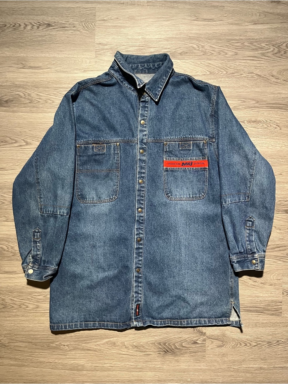 2000s vintage Mecca jean denim button up jacket work utility streetwear men’s XL